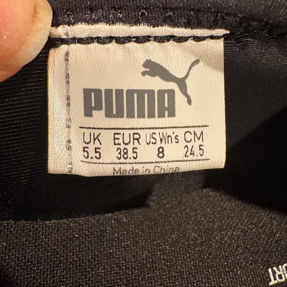 PUMA Adelina Ballerina Black and White Slip-On Lightweight Breathable Sneakers - Picture 9 of 10